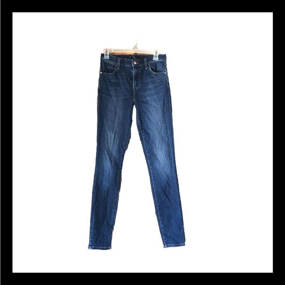 J Brand Mid Rise Skinny Jeans Dark Wash Blue - 27 - Picture 1 of 12